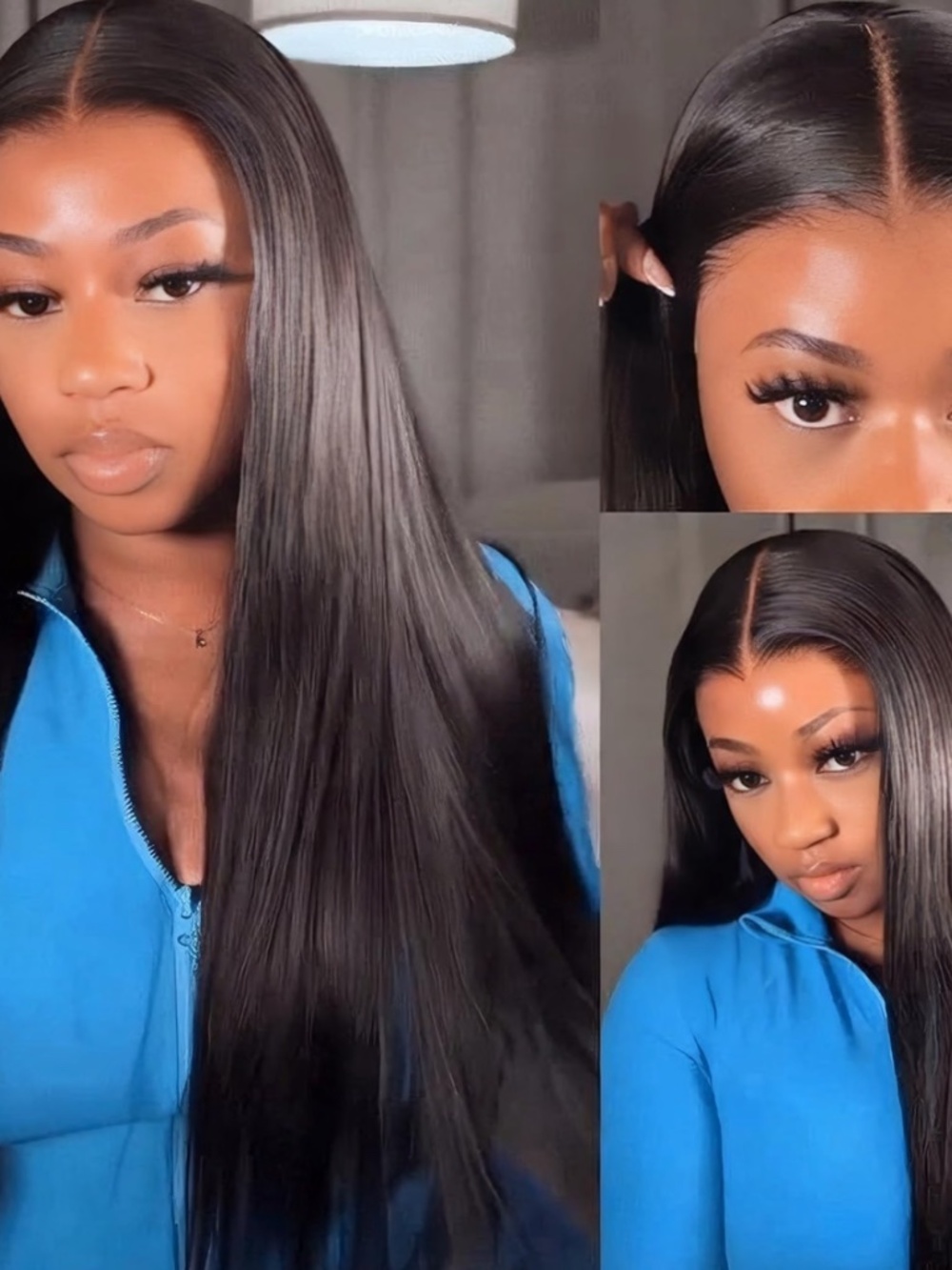 NIB 22" Straight Human Hair Wig